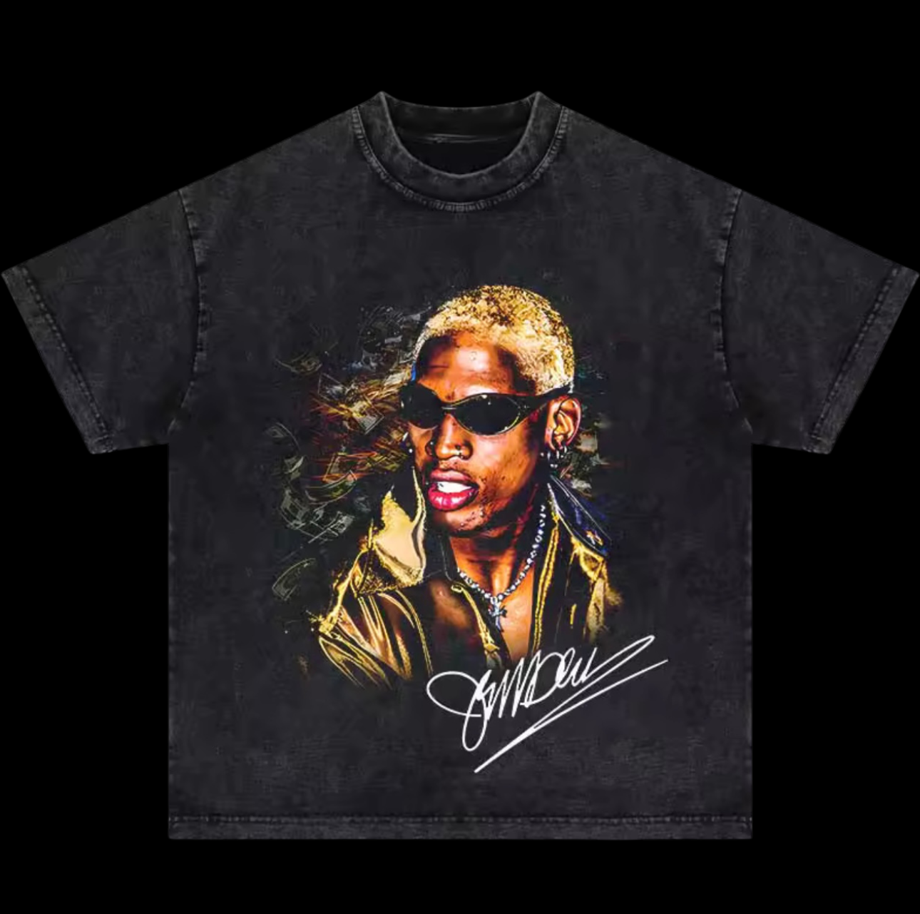 “Dennis Rodman Tee” (Washed Black)