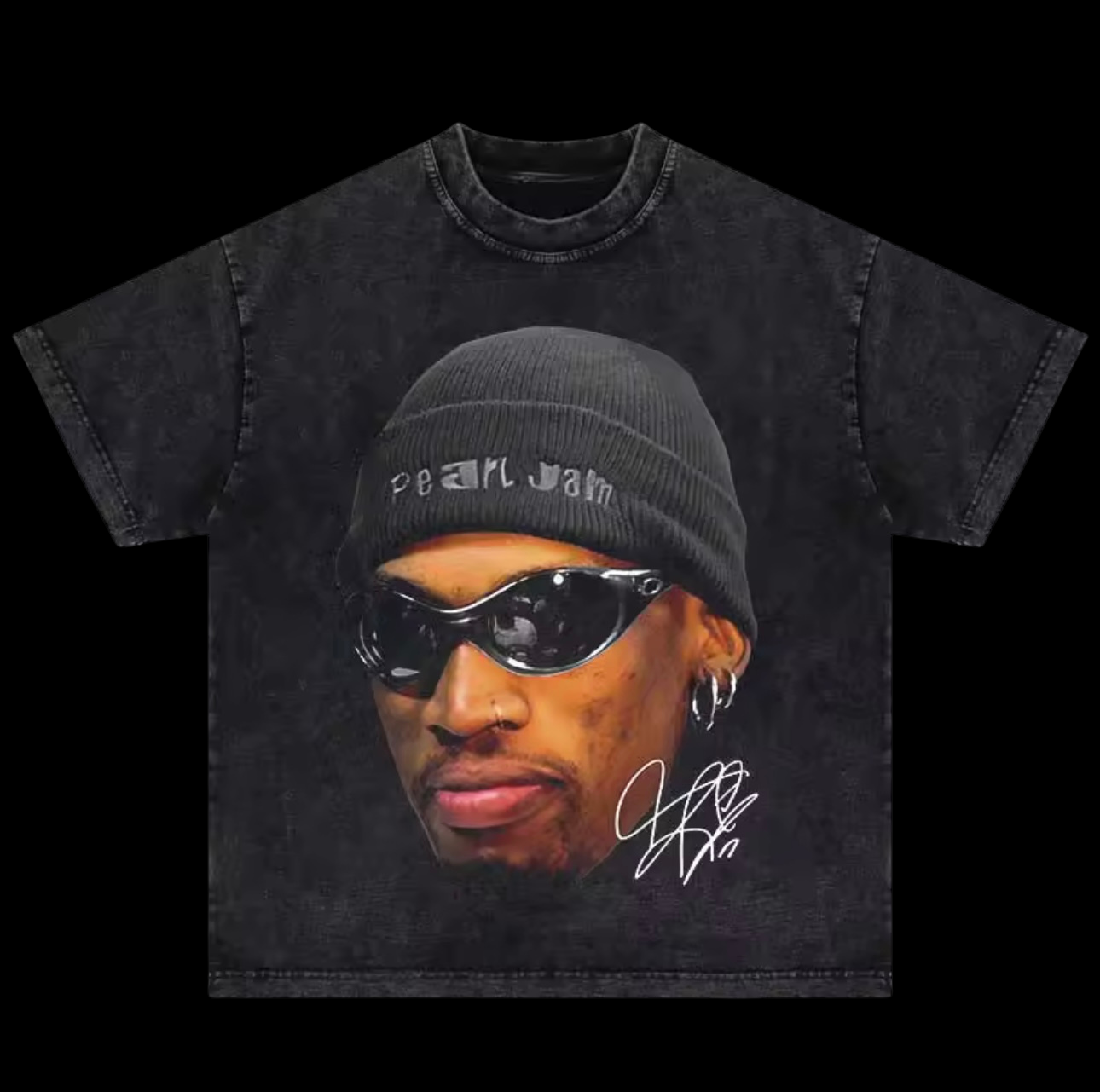 “Dennis Rodman Tee” (Washed Black)