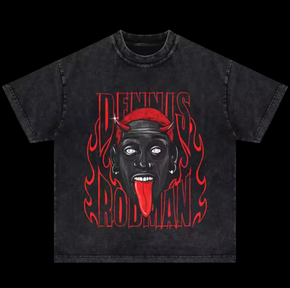 “Dennis Rodman Tee” (Washed Black)